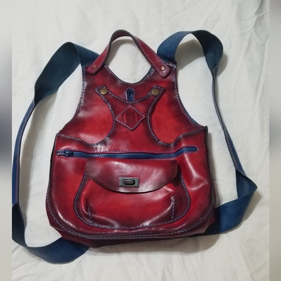 handmade leather backpack. - Picture 1 of 8